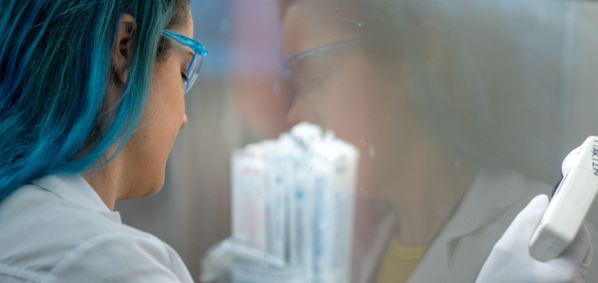 a woman in a lab