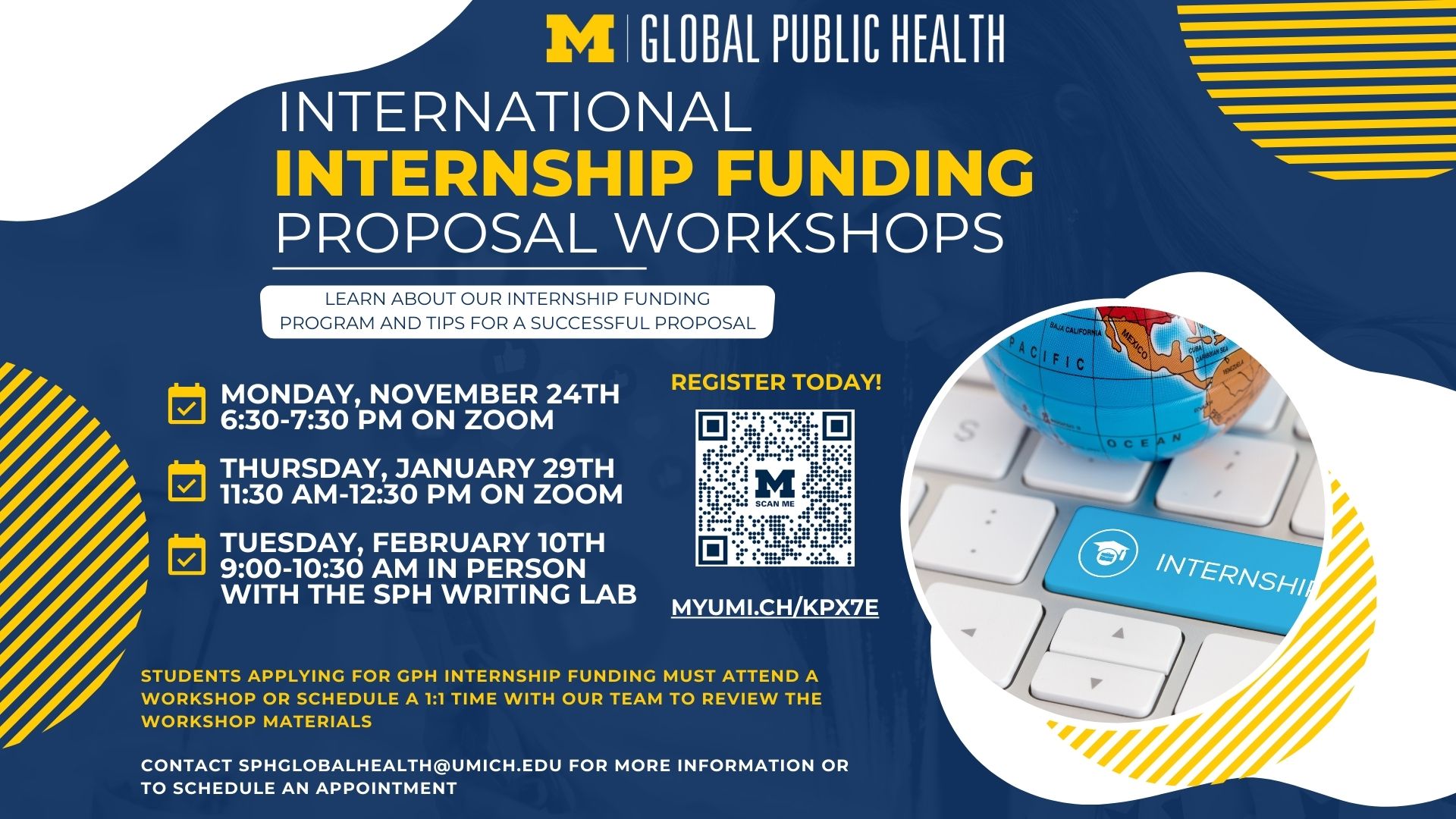 Event Flyer for International Internship Funding Proposal Workshop [3 of 4]