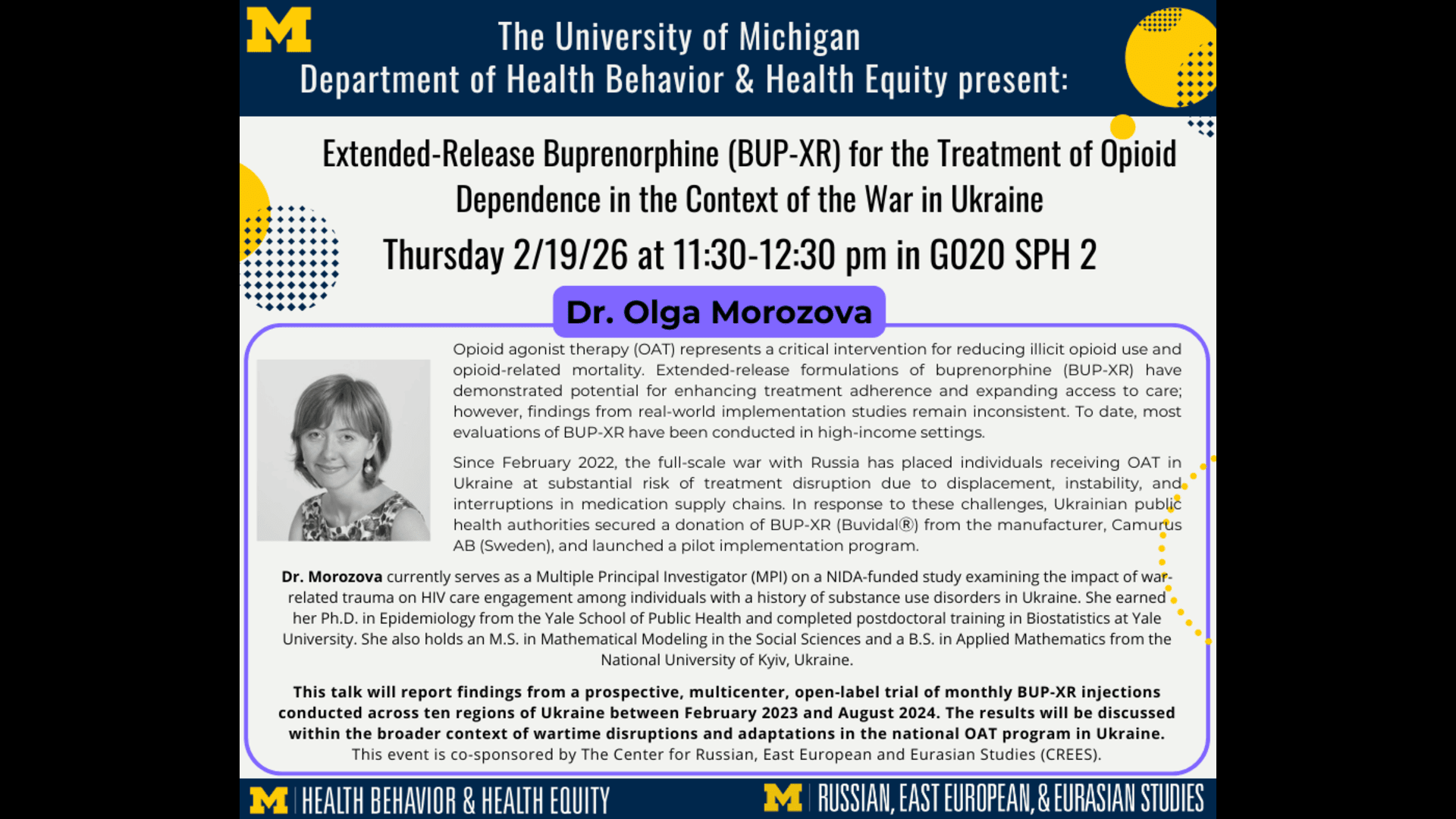 Event Flyer for Extended-Release Buprenorphine (BUP-XR) for the Treatment of Opioid Dependence in the Context of the War in Ukraine
