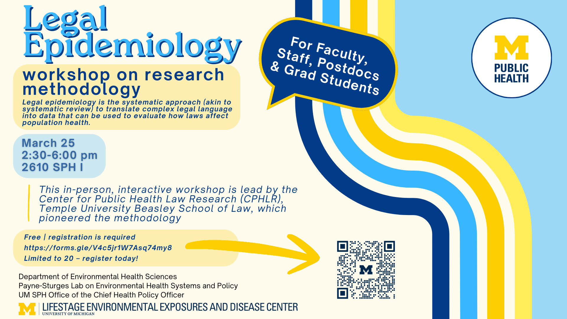 Event Flyer for Workshop on Legal Epidemiology