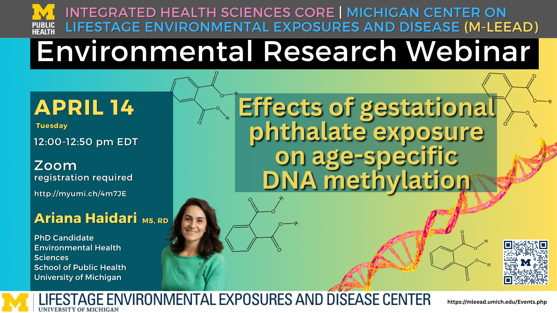 Event Flyer for Effects of gestational phthalate exposure on age-specific DNA methylation
