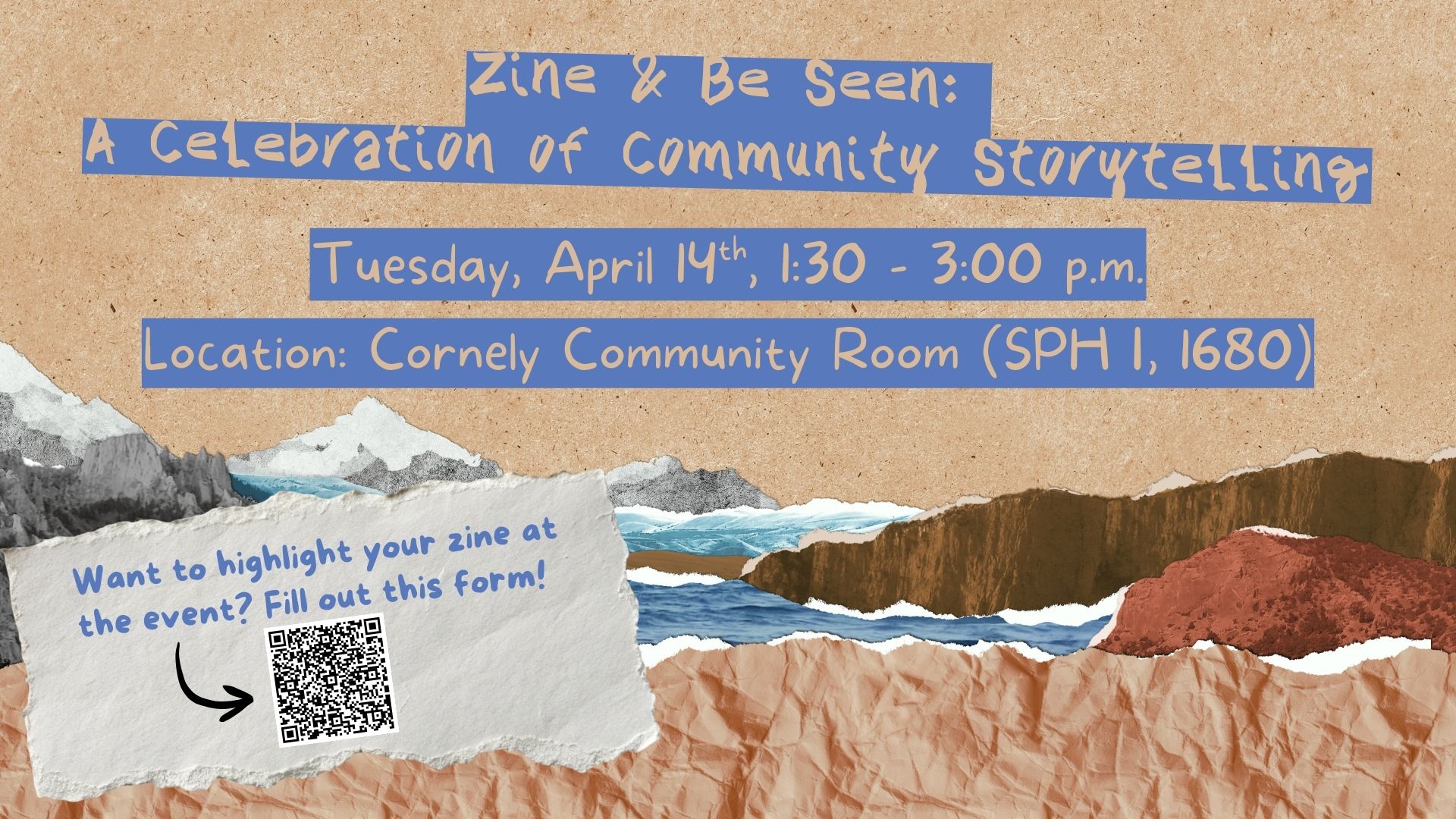 Event Flyer for Zine & Be Seen: A Celebration of Community Storytelling