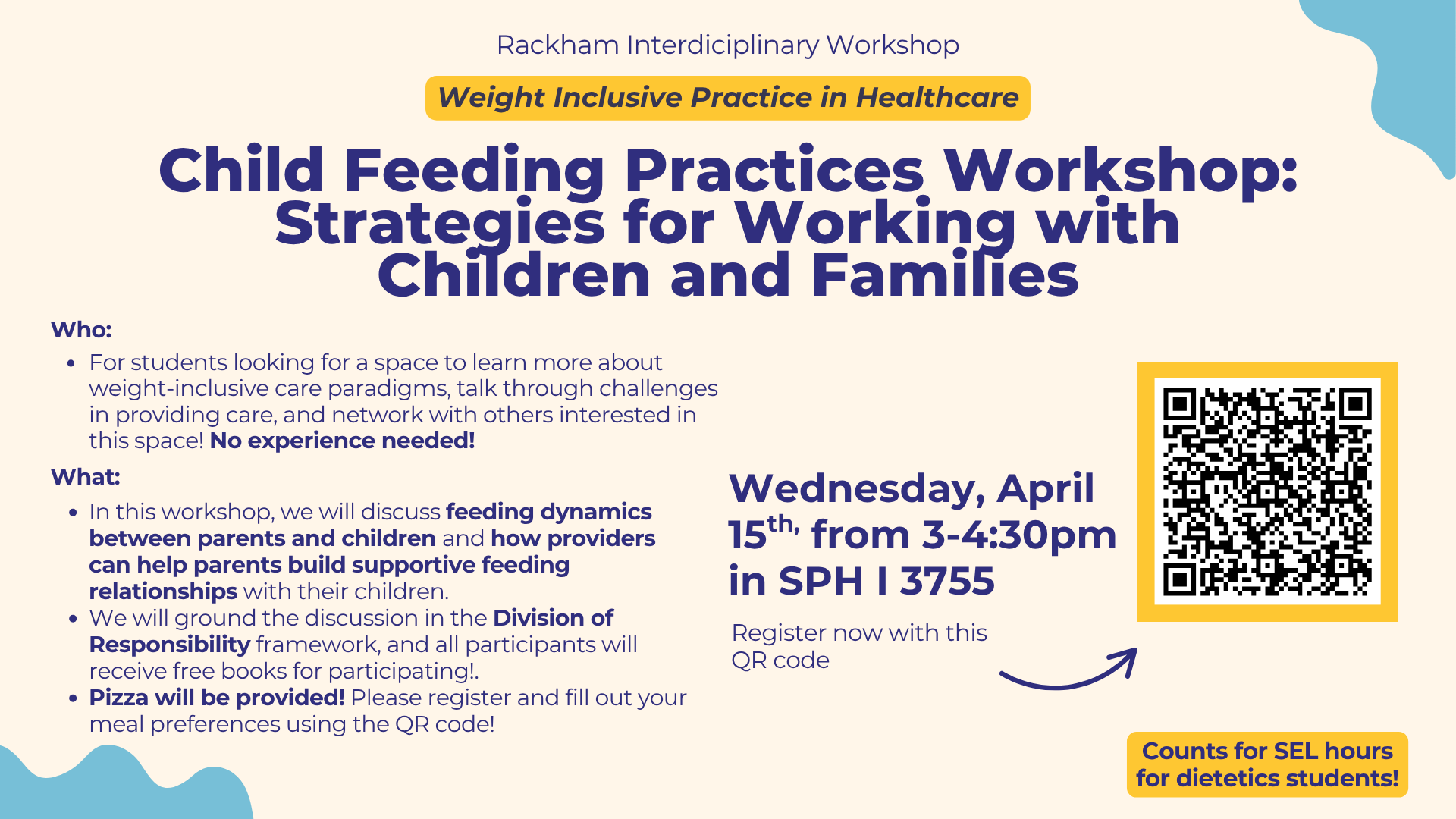 Event Flyer for Child Feeding Practices Workshop: Strategies for Working with Children and Families