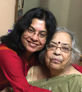 Banerjee in Garia, Kolkata, with her mother Bithika.