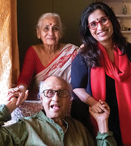 Mukherjee in Kolkata with her parents Ashok and Ira.
