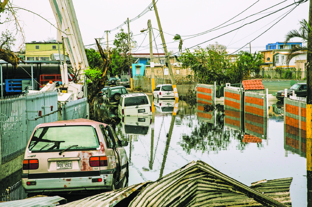 On November 9, 2017, streets in the Ocean Park sector of San Juan remained flooded weeks after Hurricane Maria devastated the entire island of Puerto Rico. 