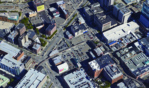 aerial photogrph of Detroit