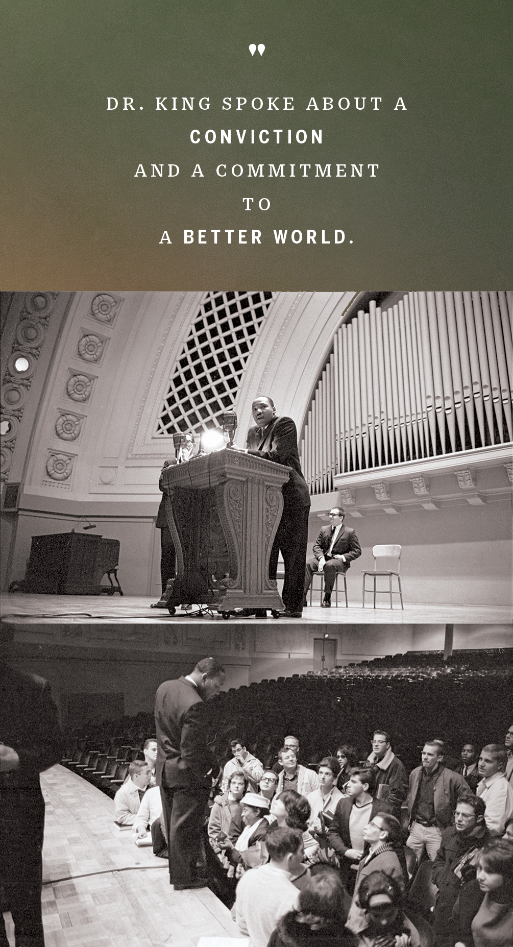 Dr. Martin Luther King Jr. at Hill Auditorium in 1962