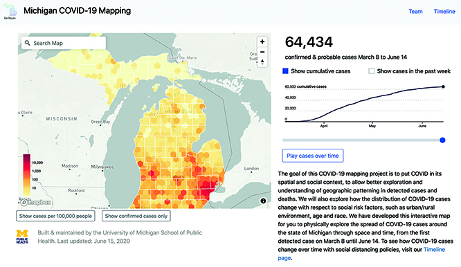 The interactive Michigan COVID-19 map app