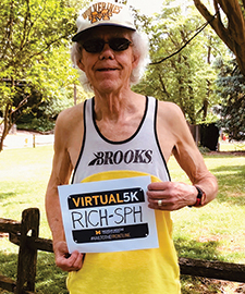 Richard Weston, DrPH ’94, training for a virtual 5k benefitting Michigan Medicine’s COVID-19 response in May 2020