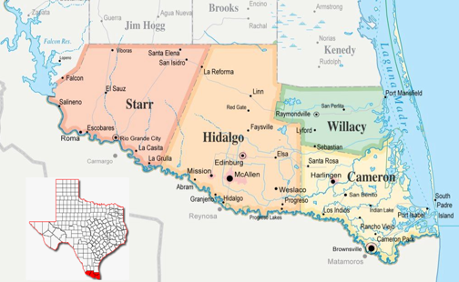 Map of the RGV (Image from: Texas A&M AgriLife Extension)