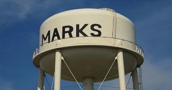 Water Tower in Marks, Mississippi