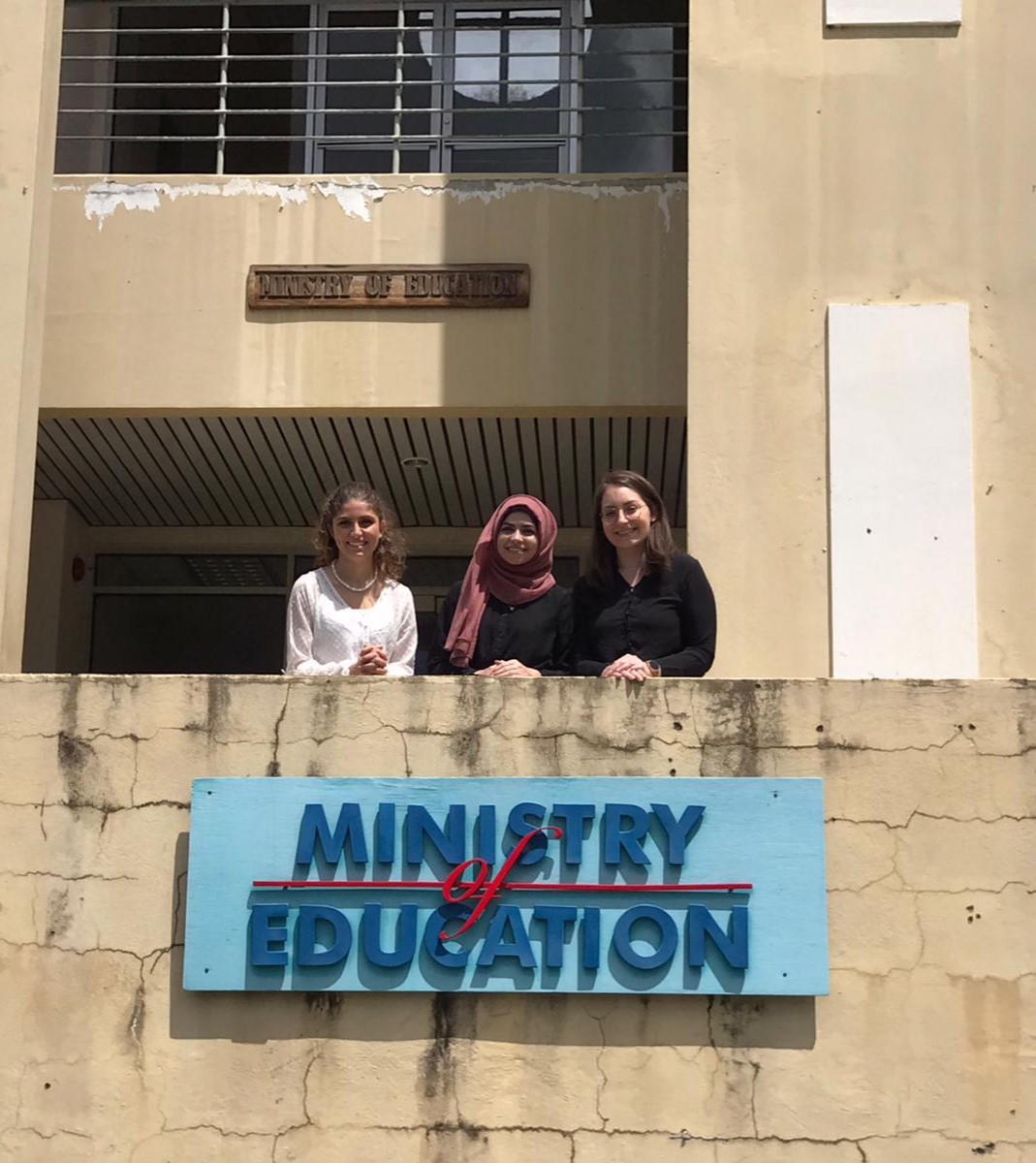 From left to right: Marlene Zahran, Souad Ali, and Muriel Bassil at the Ministry of Education