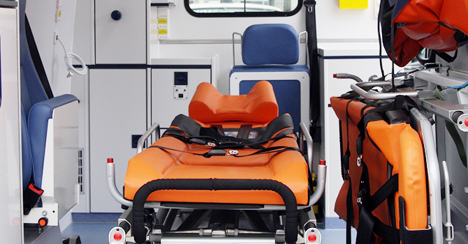 interior of an ambulance