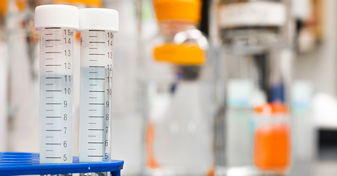 test tubes sitting in a laboratory 