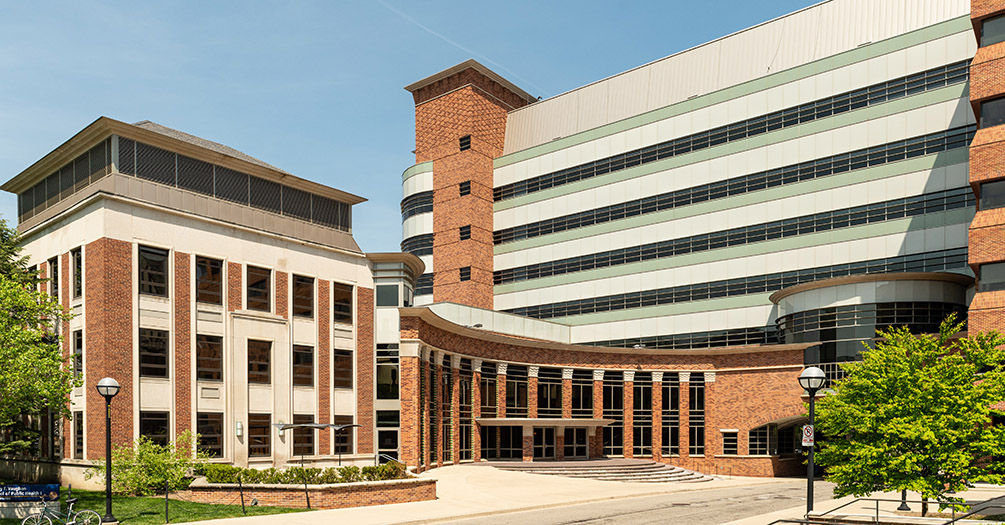 The exterior of the University of Michigan School of Public Health.