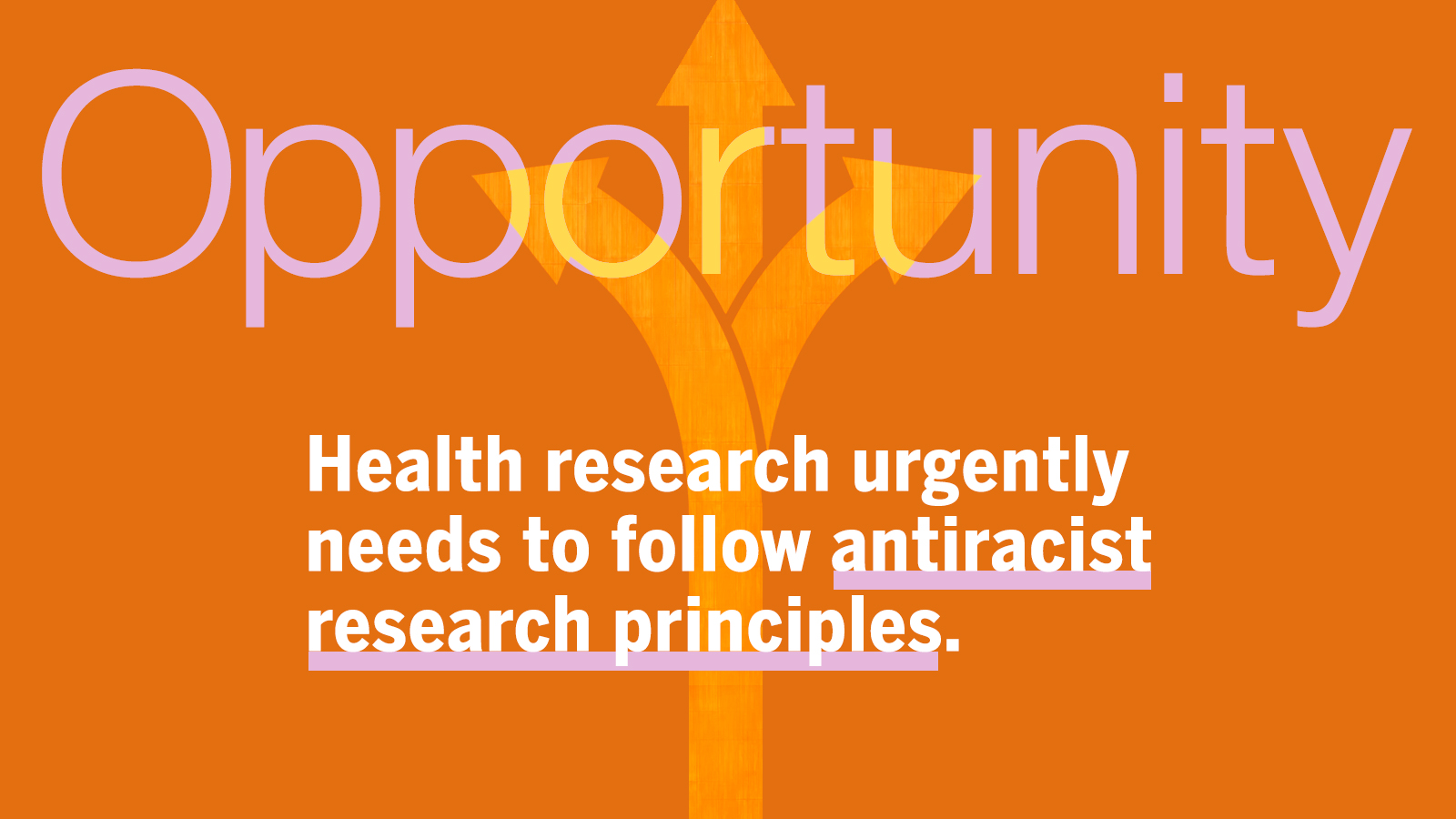 Opportunity: Health research urgently needs to follow antiracist research principles.