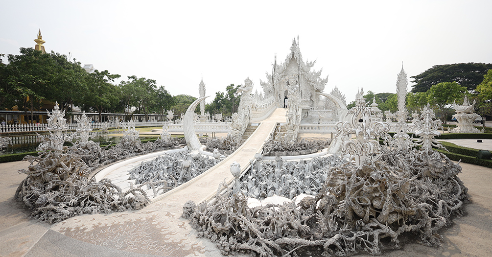 Wat Rong Khun, better known as ‘the White Temple,’ is one of the most recognizable temples in Thailand.