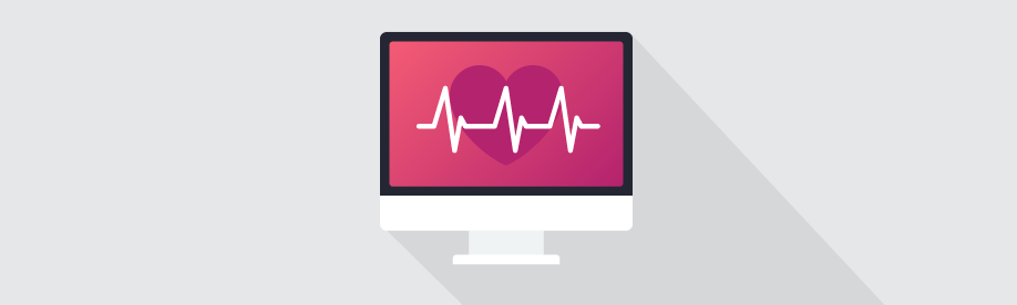 icon of a heart on a computer