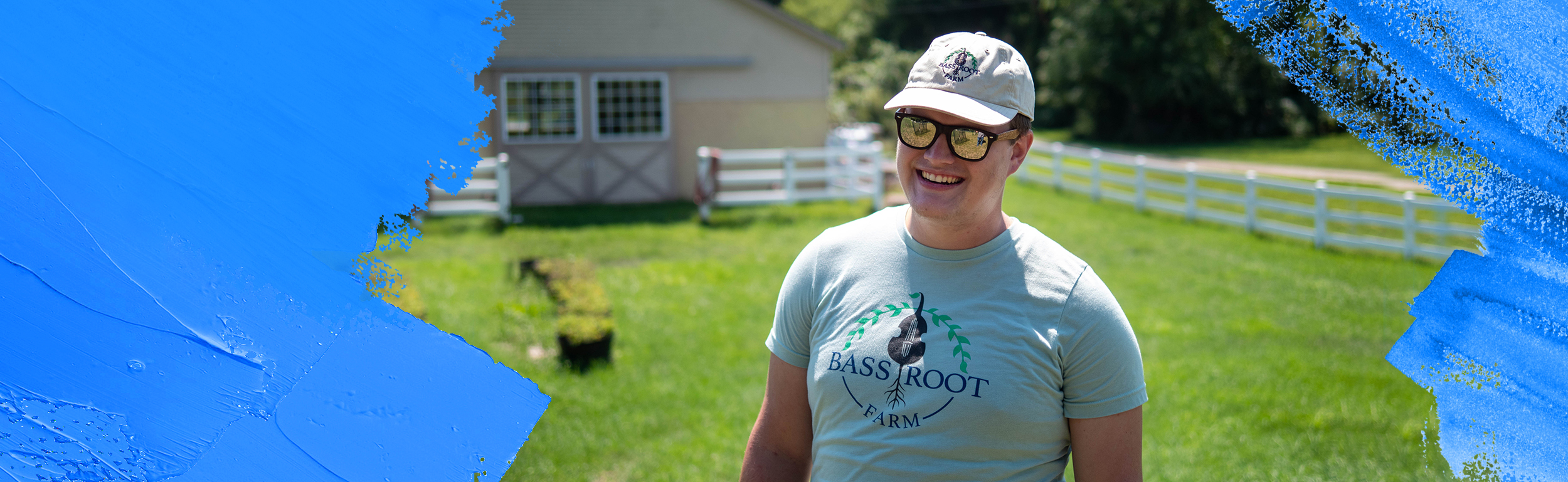 student at a farm