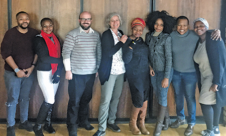 Public health team in KwaZulu-Natal, South Africa. (Left to right) Nangamso Ngcwayi, Makhosazana Mdladla, Hilton Humphries, Rivet Amico, Millicent Atujuna, Sithembile Phakathi, Ndumiso Madubela, Thando Wonxie.