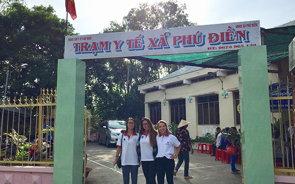 Ngan (center) and peers in Vietnam. | Photo courtesy of Kim-Ngan Nguyen
