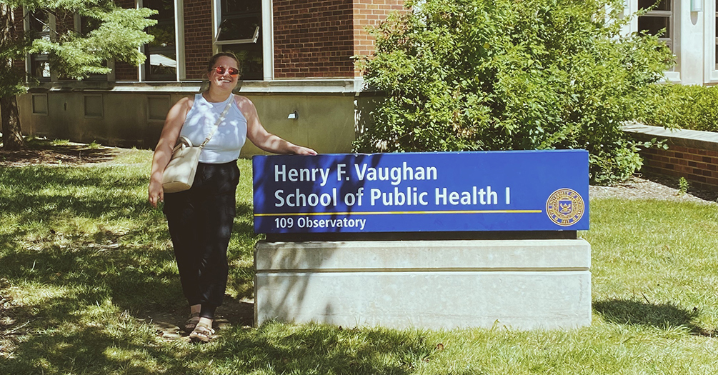 Erin visits the School of Public Health in-person.